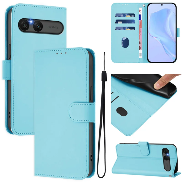 Sony Xperia 10 VII Plånboksfodral Solid Color Läder - Ljusblå | 2353 | AlltMobil