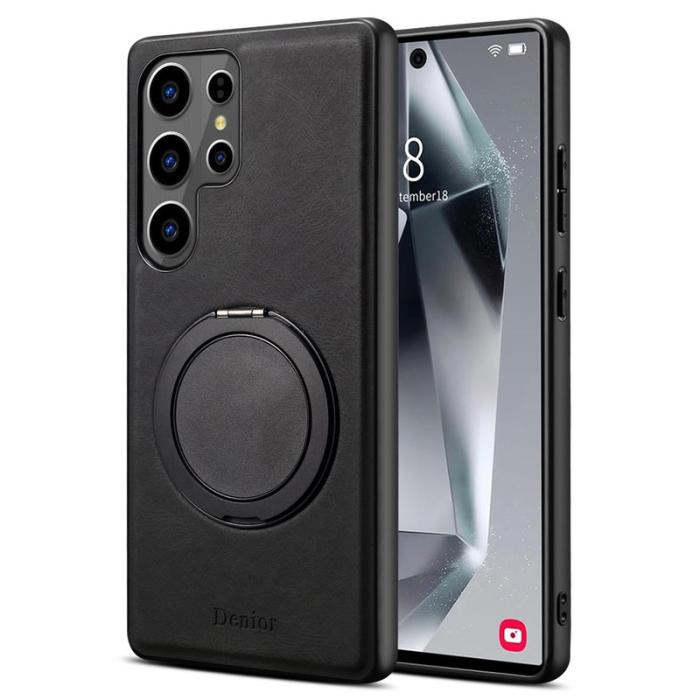 DENIOR - DENIOR Galaxy S24 Ultra Magnetiskt Fodral Konstläder Svart