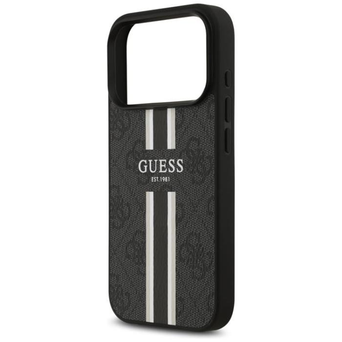 Guess - Guess iPhone 17 Pro Mobilskal MagSafe 4G Printed Stripes - Svart