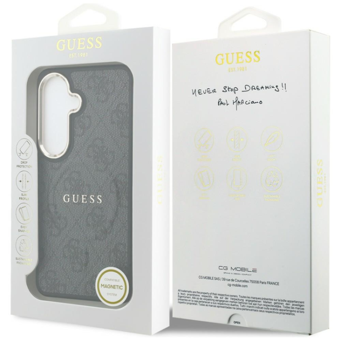Guess - Guess Mobilskal För Galaxy S26 Plus MagSafe 4G Embossed Ring - Svart