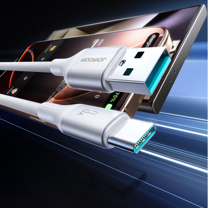 Joyroom - Joyroom USB-A - USB-C kabel 3A 1m Flash Series - Vit