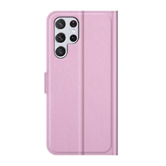 OEM - Litchi Magnetic Fodral Galaxy S22 Ultra 5G - Ljusrosa