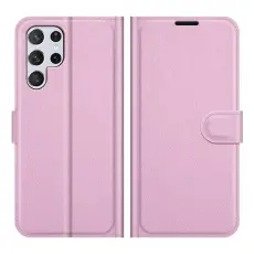 OEM - Litchi Magnetic Fodral Galaxy S22 Ultra 5G - Ljusrosa