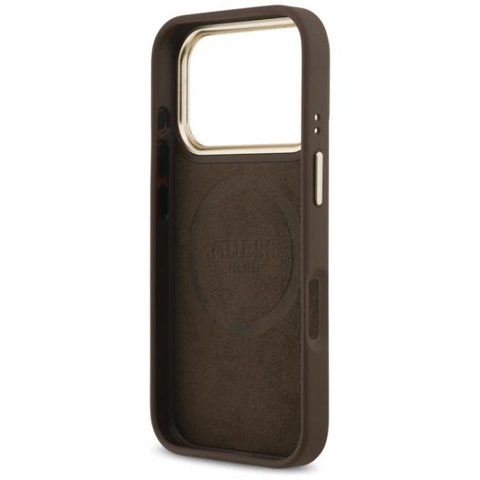 Guess - Guess iPhone 17 Pro Mobilskal MagSafe 4G Logo Plate - Brun