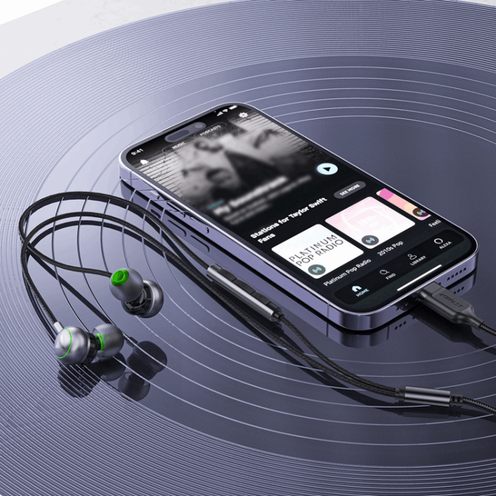 Acefast - Acefast In-Ear Hörlurar L5 Trådbundna USB-C 1.2m - Svart