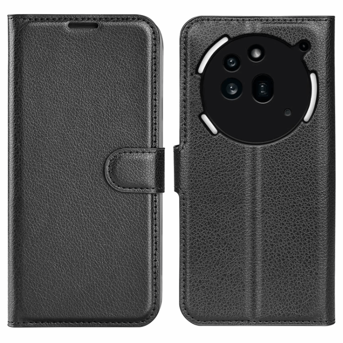 A-One Brand - Nothing Phone (3a) Pro Plånboksfodral Litchi Texture - Svart