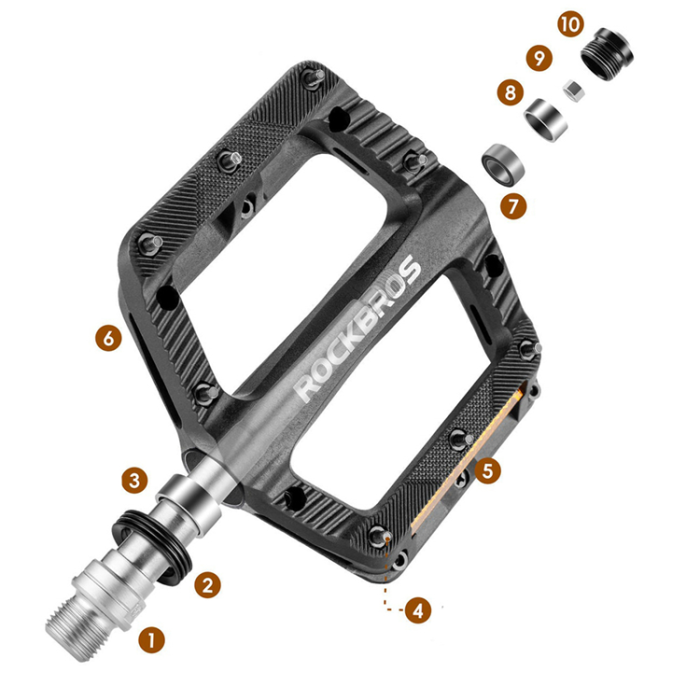 Rockbros - Rockbros Reflekterande Nyloncykelpedaler BP2501 - Svart