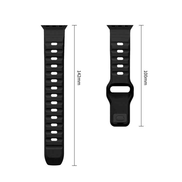 Tech-Protect - Tech-Protect Armband För Apple Watch (44/45/46/49mm) Silikon Line - Svart