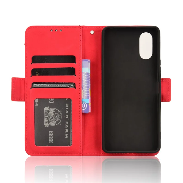 A-One Brand - Sony Xperia 10 VI Plånboksfodral Läder - Röd