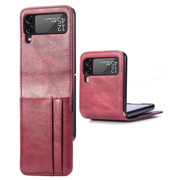 A-One Brand - Galaxy Z Flip 4 Plånboksfodral Portable Folding - Röd