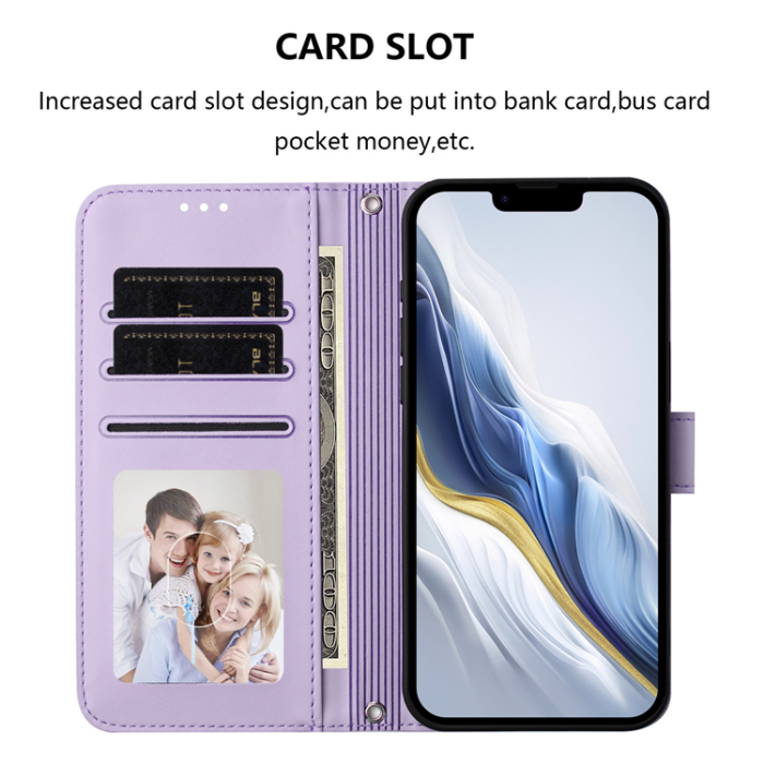 A-One Brand - iPhone 17 Plånboksfodral Läder med Handledsrem - Ljuslila