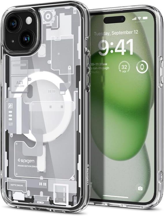 Spigen iPhone 15 Mobilskal Magsafe Ultra Hybrid - Zero One Vit | 2353 | AlltMobil