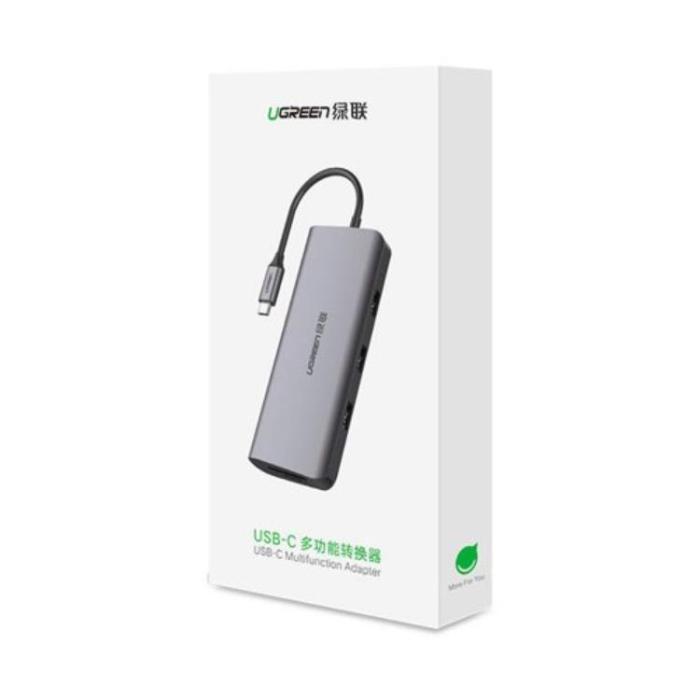 UTGATT5 - Ugreen 10in1 Multifunktionell HUB Till HDMI VGA USB-C 100W - Grå