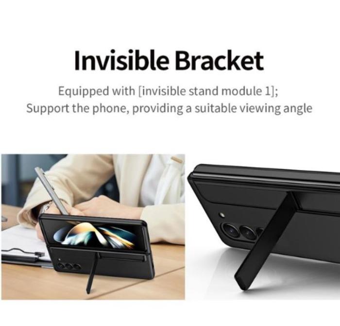 A-One Brand - Galaxy Z Fold 5 Mobilskal Rubberized Kickstand - Svart