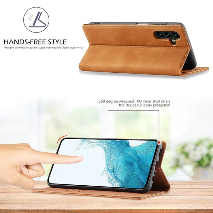 LC.imeeke - LC.IMEEKE Plånboksfodral för Samsung Galaxy S26 Konstläder - Brun