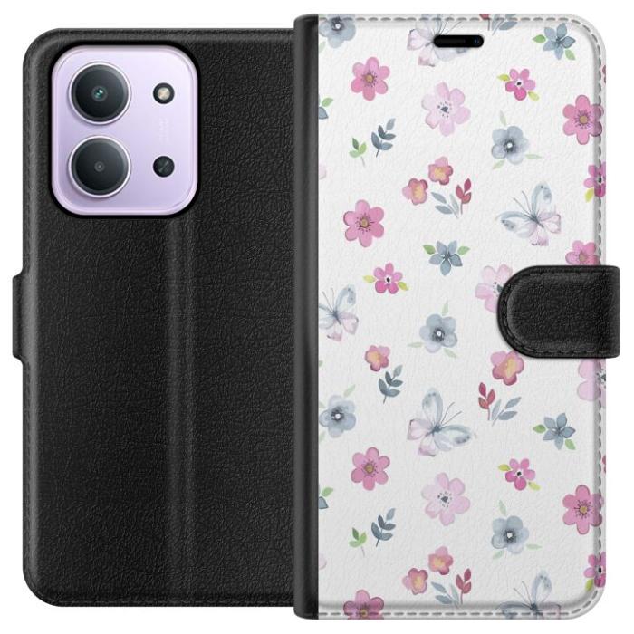iSecrets - Plånboksfodral till Xiaomi Redmi 15C med Blommor och fjärillar