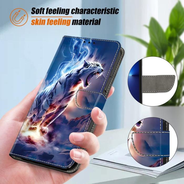 OEM - Plånboksfodral för Samsung Galaxy S26 Konstläder Mönster - Thunder Tiger