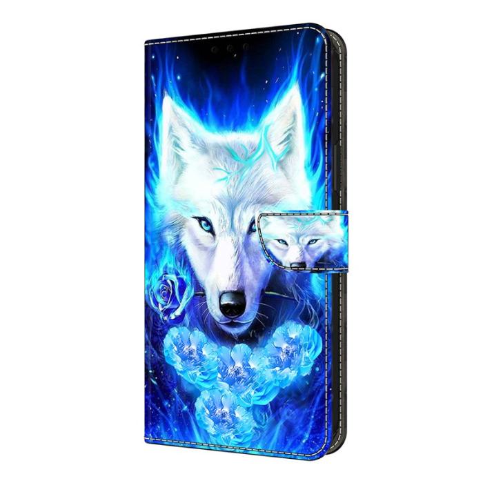 OEM - Plånboksfodral för Samsung Galaxy S26 Konstläder Mönster - Vit