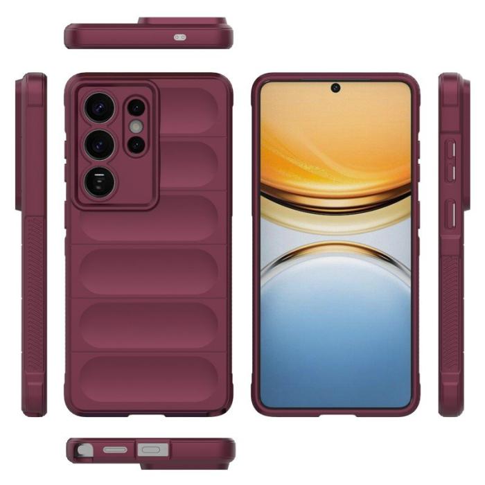 WANLONFENG - WANLONFENG Mobilskal för Samsung Galaxy S26 Ultra TPU Anti Slip - Vinröd