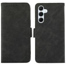 ABEEL - ABEEL Samsung Galaxy A17 5G Pl&aring;nboksfodral Konstl&auml;der St&auml;ll - Svart