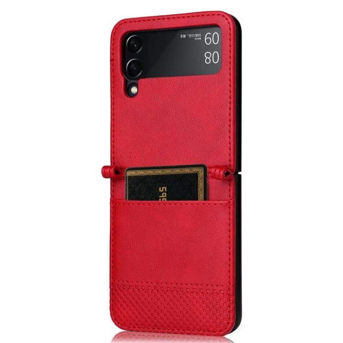 A-One Brand - Galaxy Z Flip 4 Plånboksfodral Vintage - Röd