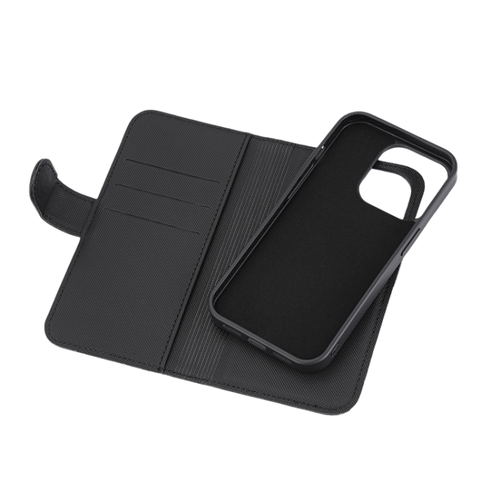 UTGATT1 - Deltaco 2-i-1 iPhone 15 Pro Plånboksfodral Magnetiskt - Svart