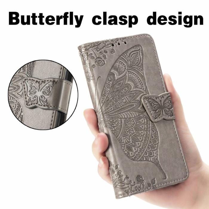 A-One Brand - Butterfly Plånboksfodral till Sony Xperia 10 III - Grå