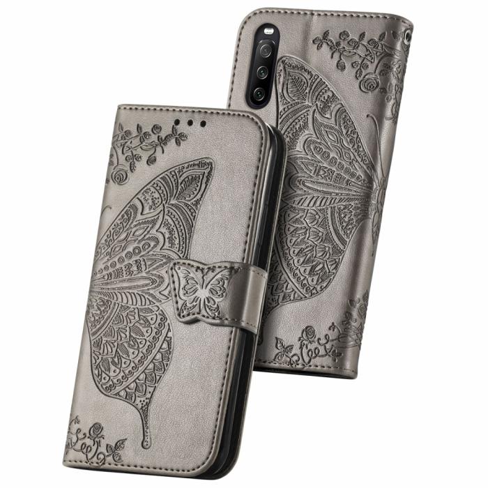 A-One Brand - Butterfly Plånboksfodral till Sony Xperia 10 III - Grå