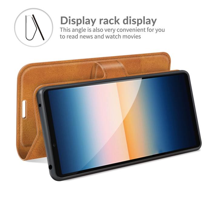 OEM - Flip Folio Plånboksfodral Sony Xperia 10 III - Brun