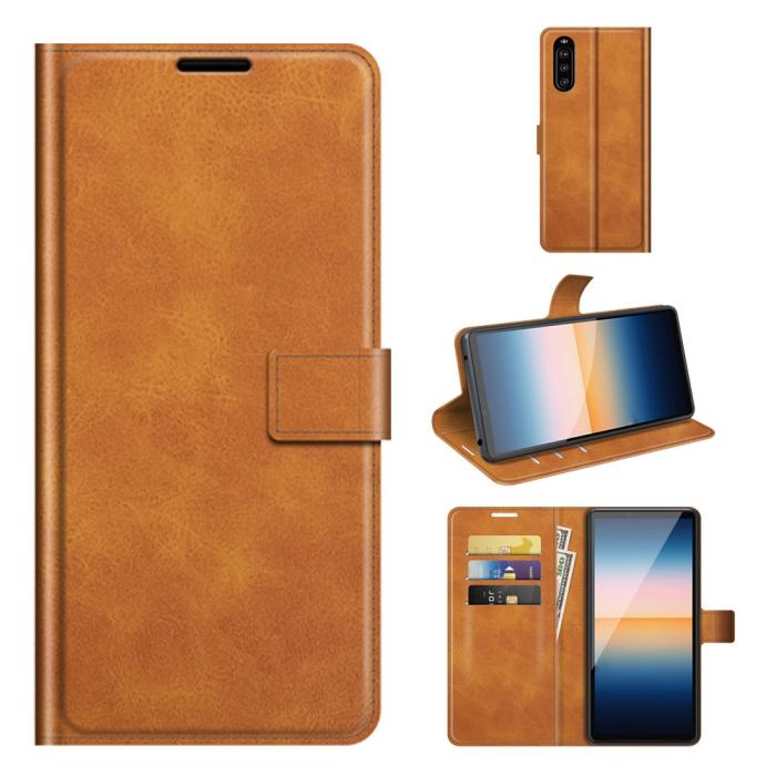 OEM - Flip Folio Plånboksfodral Sony Xperia 10 III - Brun