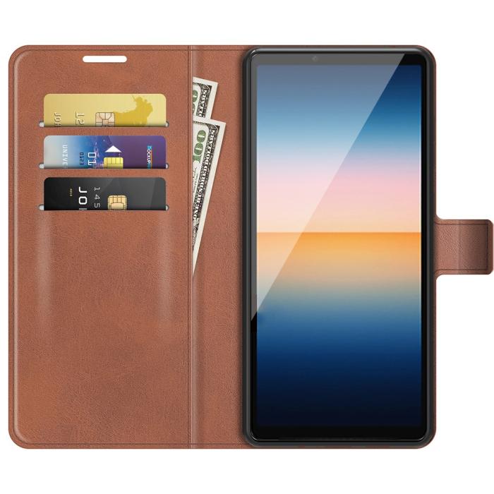 UTGATT1 - Flip Folio Plånboksfodral Sony Xperia 10 III - Ljus Brun