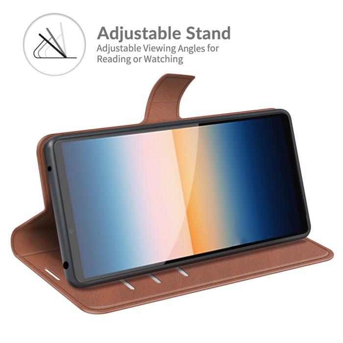 UTGATT1 - Flip Folio Plånboksfodral Sony Xperia 10 III - Ljus Brun