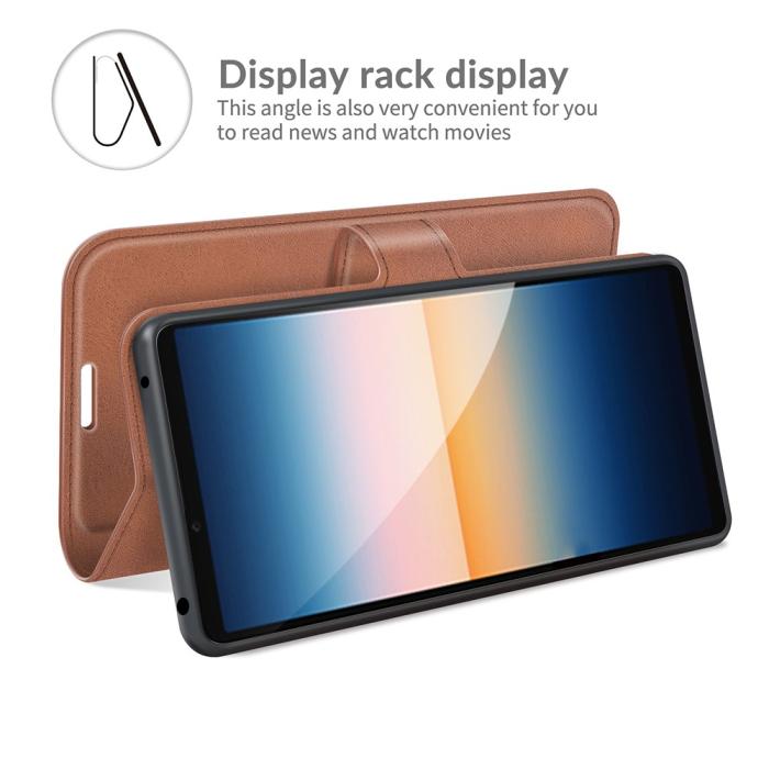 UTGATT1 - Flip Folio Plånboksfodral Sony Xperia 10 III - Ljus Brun