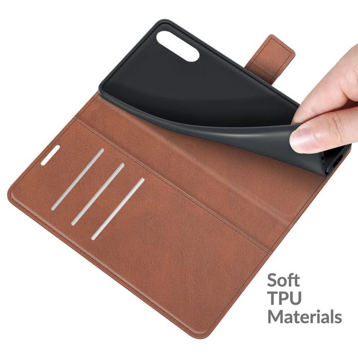 UTGATT1 - Flip Folio Plånboksfodral Sony Xperia 10 III - Ljus Brun