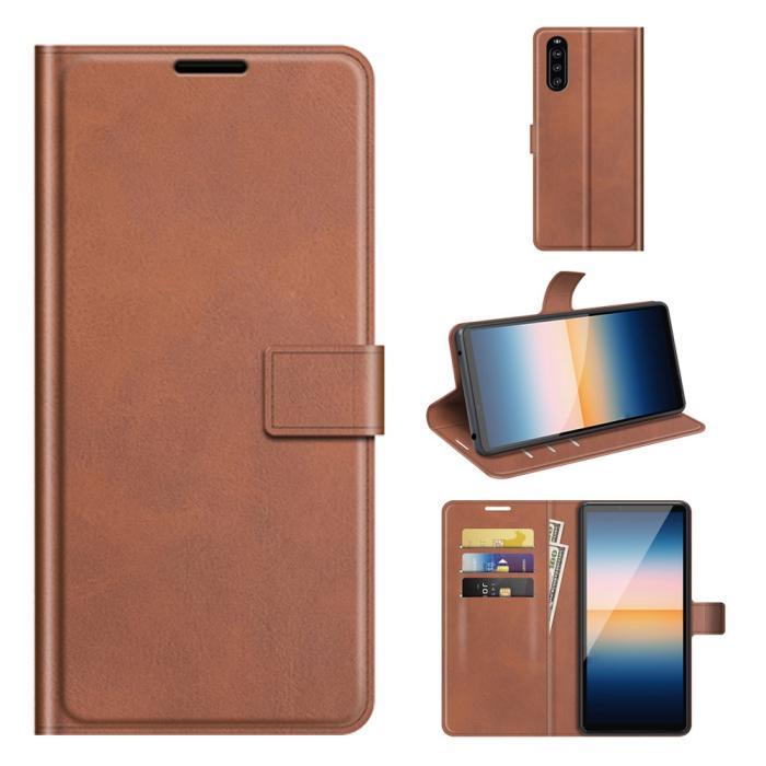 UTGATT1 - Flip Folio Plånboksfodral Sony Xperia 10 III - Ljus Brun