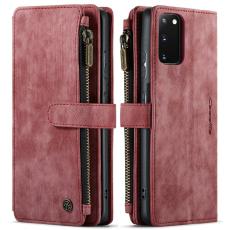 Caseme - CASEME Konstl&auml;der Pl&aring;nboksfodral f&ouml;r Samsung Galaxy S21 Ultra 5G - R&ouml;d
