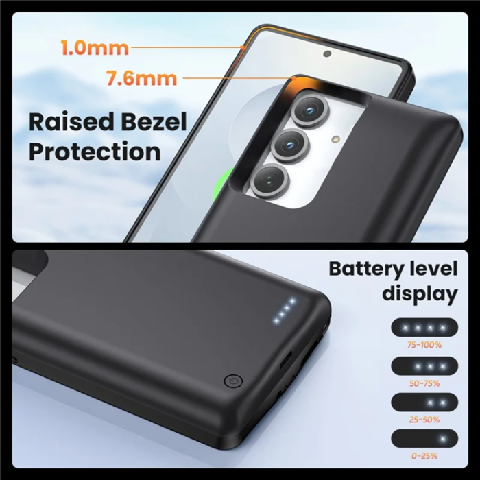 A-One Brand - Galaxy S25 Plus/S24 Plus Batteriskal 10000mAh TY-118 - Svart