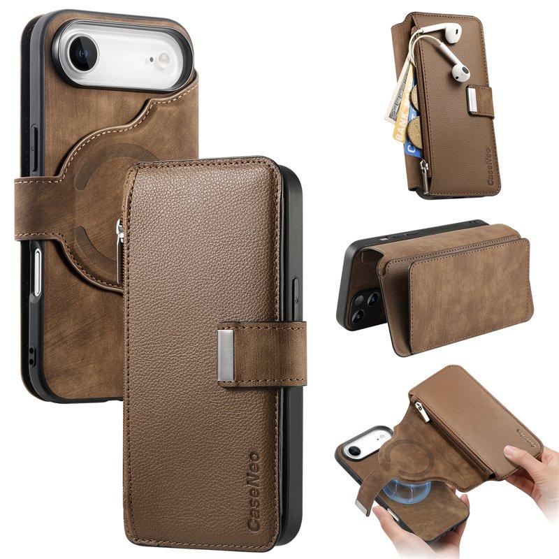CASENEO MW-02 iPhone Air Plånboksfodral Konstläder - Brun (Brun) | 2353 | AlltMobil