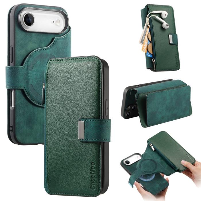 CASENEO - CASENEO MW-02 iPhone Air Plånboksfodral Konstläder - Grön