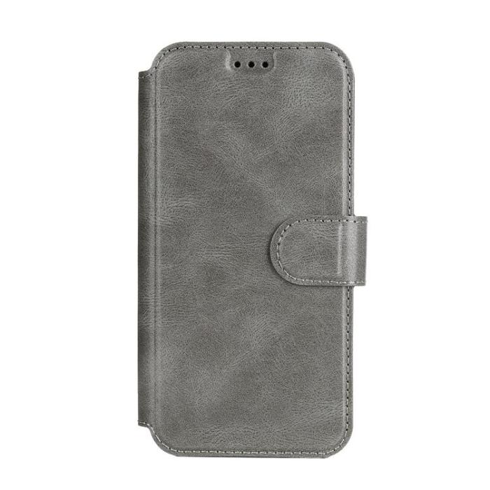 Boom of Sweden - BOOM iPhone 14 Plus Plånboksfodral Calfskin - Grå