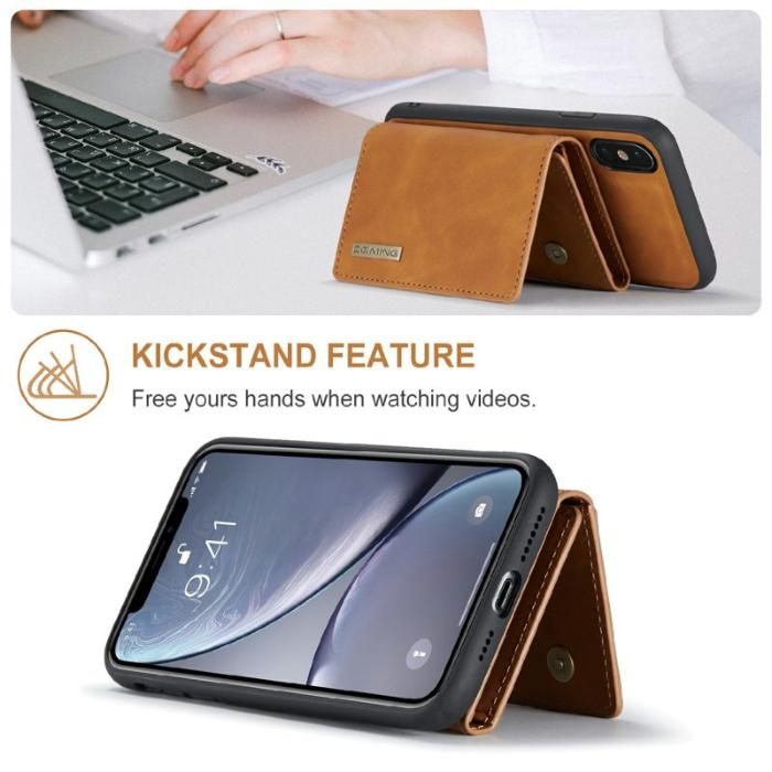 DG.MING - DG.MING M1 Wallet Mobilskal i Konstläder för iPhone X/XS - Brun