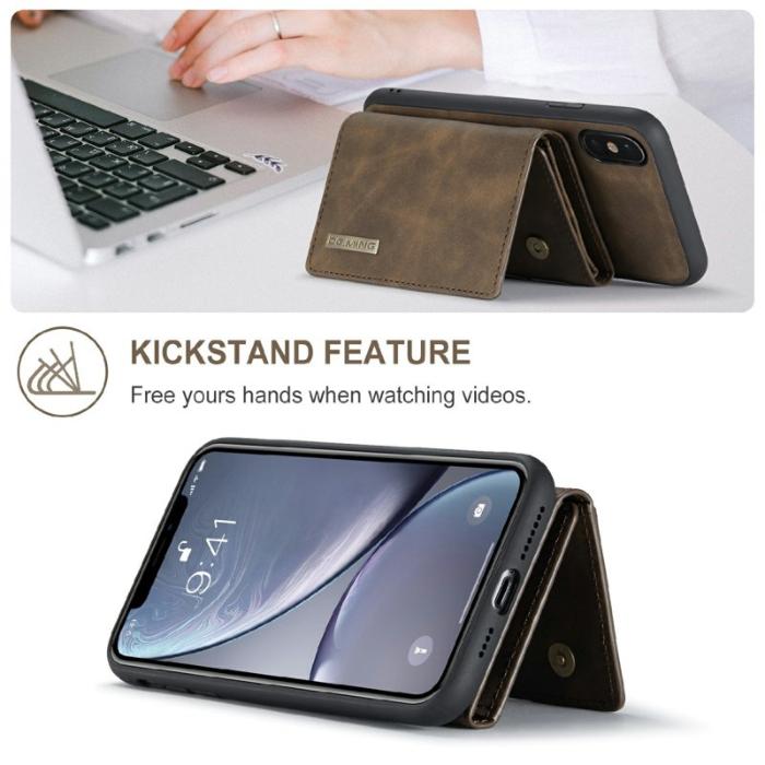 DG.MING - DG.MING M1 Wallet Mobilskal i Konstläder för iPhone X/XS - Brun