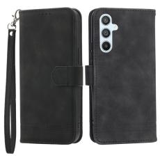 DIERFENG - DIERFENG DF-03 Pl&aring;nboksfodral f&ouml;r Samsung Galaxy A54 5G - Konstl&auml;der - Svart