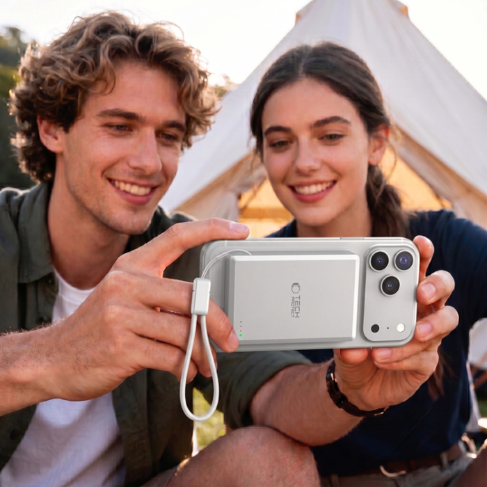 Tech-Protect - Tech-Protect Magsafe Powerbank 10000mah PB40 Lifemag 25W QI2.2 - Silver/Vit