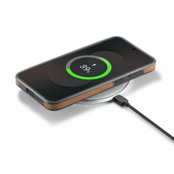 DG.MING - DG.MING Samsung Galaxy S25 FE Mobilskal Anti-Drop Läder Brun