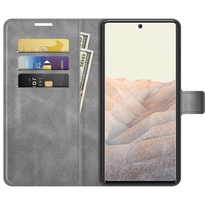 A-One Brand - Flip Folio Plånboksfodral till Google Pixel 6 Pro - Grå
