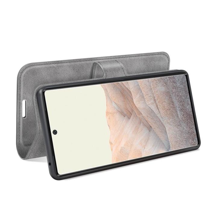 A-One Brand - Flip Folio Plånboksfodral till Google Pixel 6 Pro - Grå