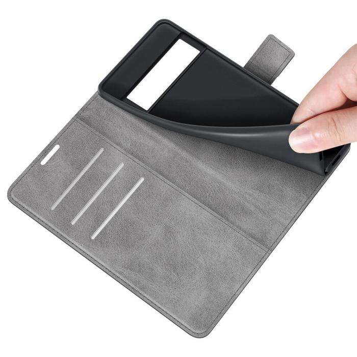 A-One Brand - Flip Folio Plånboksfodral till Google Pixel 6 Pro - Grå