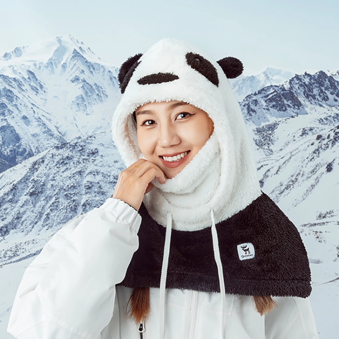 Qunature - Qunature Ski Balaclava Storlek L Panda - Svart/Vit