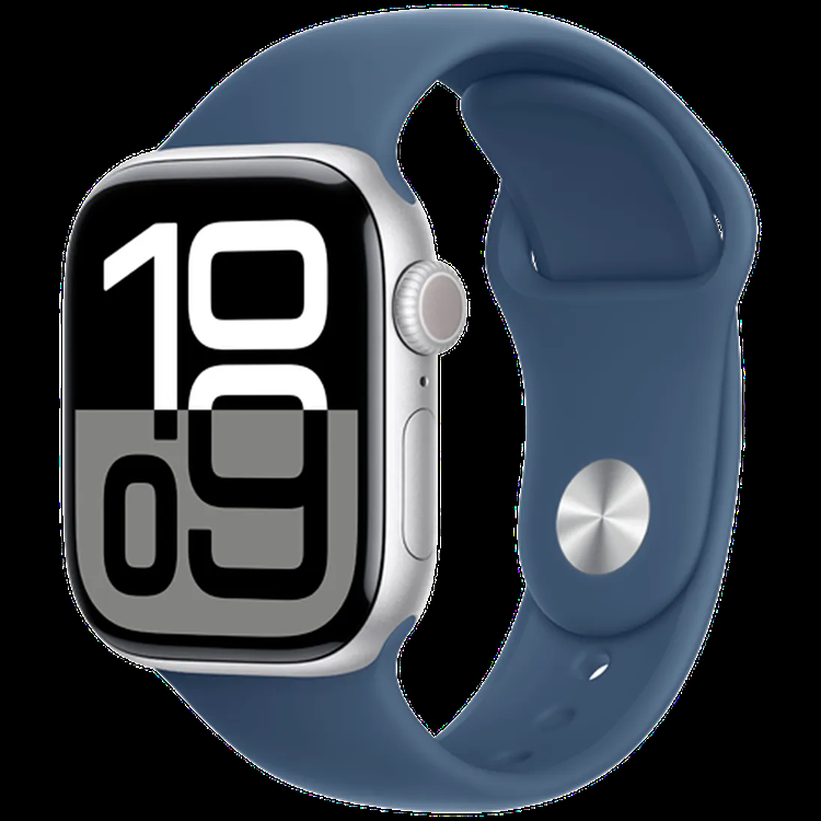 (NY) Apple Watch Series 10 42mm (GPS) Silver (Sport Band S/M) - Blå (Blå) | 5122 | AlltMobil